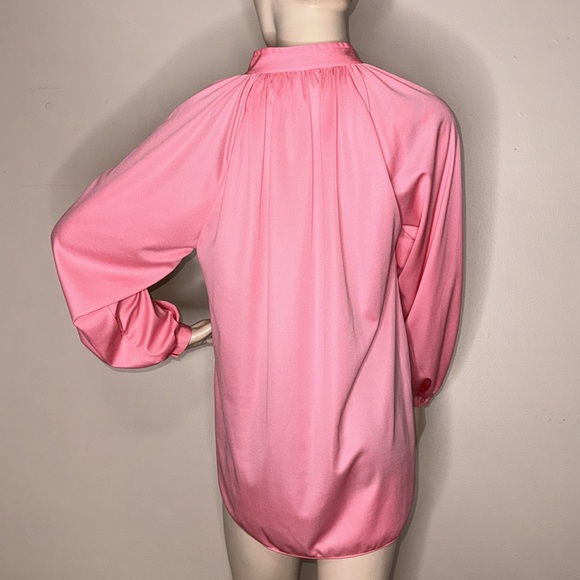 Vintage Pink Long Sleeve Polyester Blouse - Picture 9 of 16